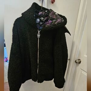 Dolls Kill Grave girls - Wings of Doom teddy jacket- 2x NWT